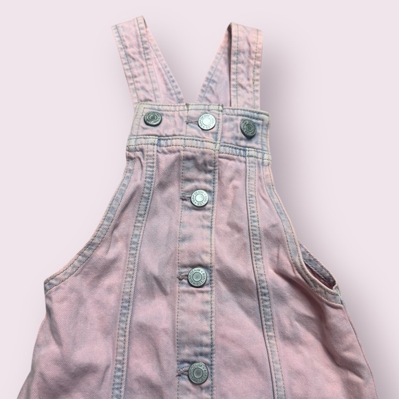 Set Of Two Toddler Girl Baby Gap Overall Dresses Blue And Pink Denim Sz XS & S - Picture 5 of 14
